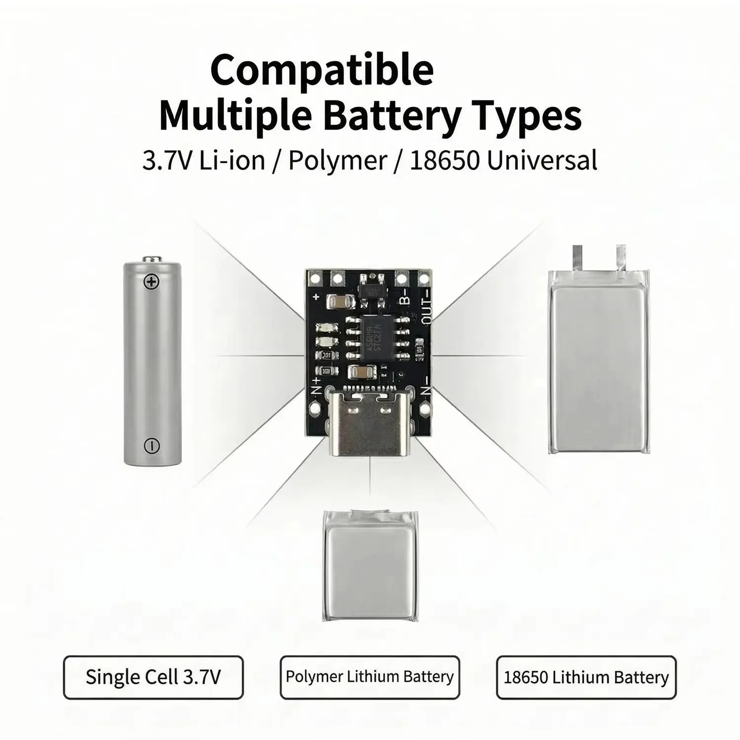 1-20Pcs TP4056 3.7V Lithium Battery Charging Discharging Board With Protection Type-C USB Type C Li-ion Battery Charging Board