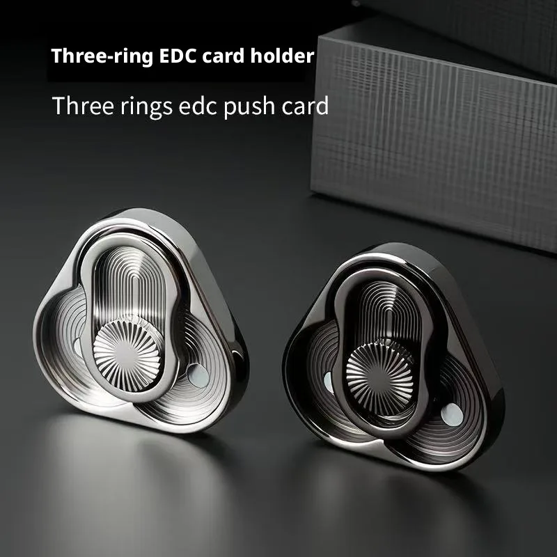 Three‑Ring Triangular Rotating Fidget Clicker Coin Push Sound Slider Adult Finger EDC Handheld Leisure Stress Relief Toy
