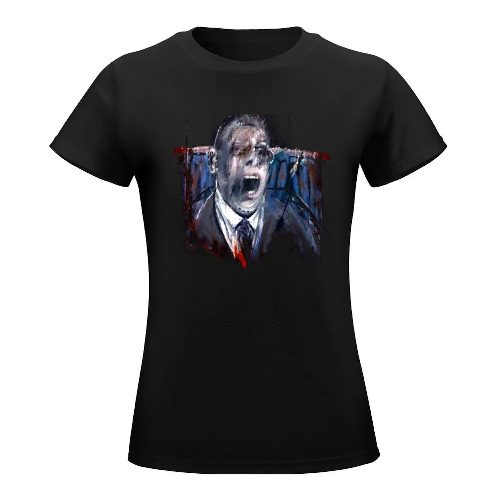 Francis Bacon Screaming Business man in suit office angst existential painting art lover gift t shirt or mask T-Shirt