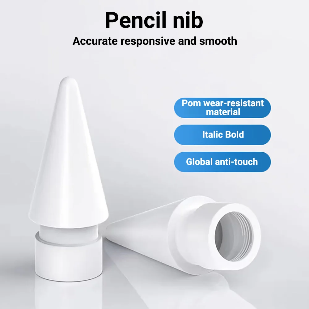 1/2/3Pcs Replacement Pencil Tips for Apple Pencil 1st/2nd Durable IPencil Nibs Smooth Writing Drawing for iPad Pencil 2/1 Gen