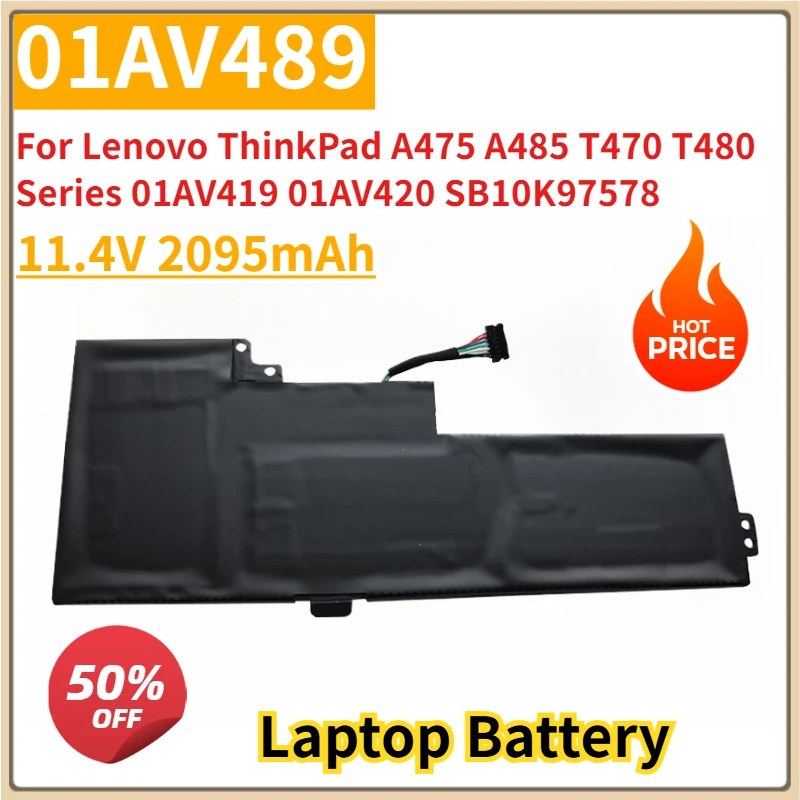 

New Replacement Laptop Battery 01AV489 for Lenovo ThinkPad A475 A485 T470 T480 Series 01AV420 01AV421 SB10K97578 SB10K97577