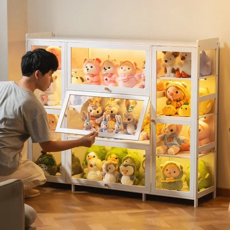 Portable Doll Storage Display Cabinet Plush Toy Doll Cotton Doll Figure Blind Box Imitation Acrylic Transparent Display Box