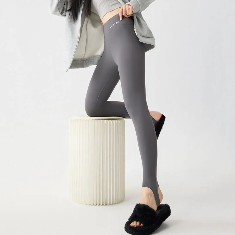 2025 New Women Step On Foot Leggings Autumn Winter Rabbit Fleece Thicken Warm Leggings Slim Yoga Fitness Sports Shark Leggings