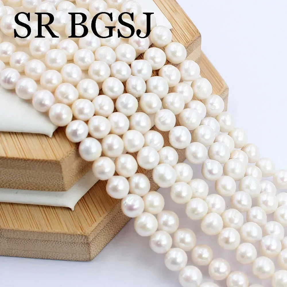 7-8mm High Quality Round AA Reborn Edison Natural Freshwater White Pearl Loose Jewelry Making Beads 14