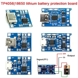 5PCS 18650 TP4056 5V 1A Micro/Type-c/Mini USB Lithium Battery Charger Module Charging Board With Protection Dual Function Li-ion