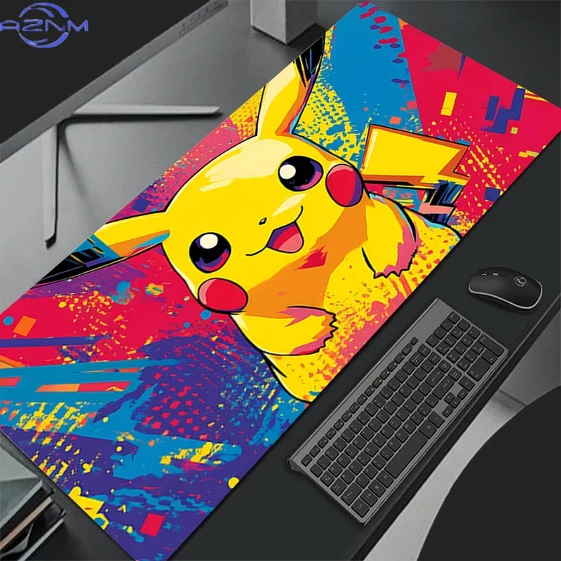 Hot Anime Gengar Pokemon Pikachu Mouse Pad XL Lockedge Large Gaming Accessories Computer Gamer Keyboard Mouse Mat Desk Mousepad