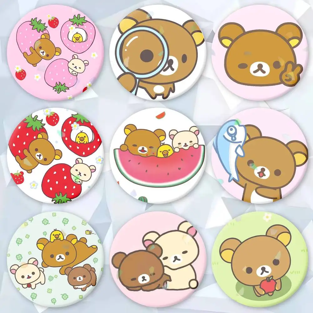 Cute Rilakkuma Brooches Cartoon Badge Pins Backpack Hat Accessories Friend Gift