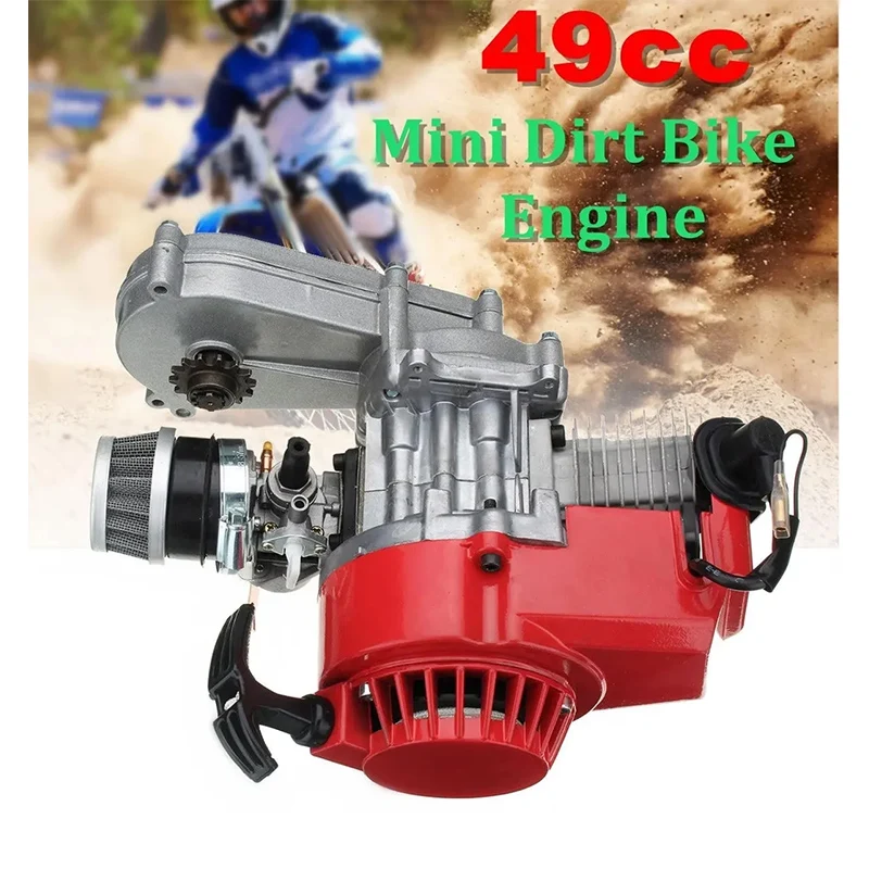 49CC Two-Stroke Pull Start Engine Motor for Mini Dirtbike Motorbike Scooter ATV Buggy 4-Wheel Quad Pit Pocket Bike Cross Bicycle
