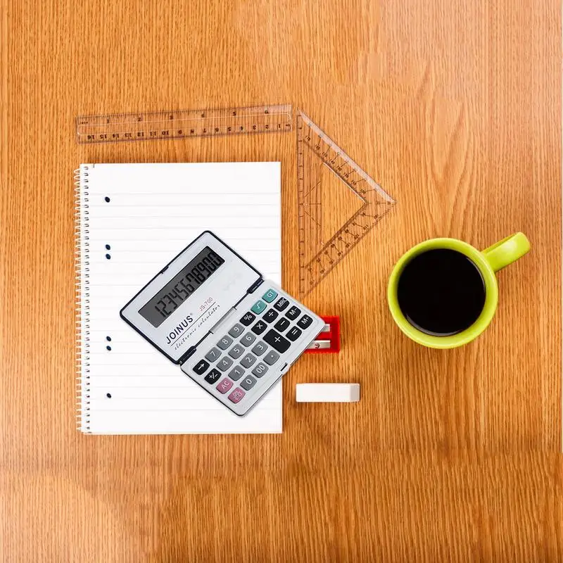 Electronic Folding Solar Power Calculator Portable Scientific Calculate Commercial Count 12 Digit Large Word Display With Button