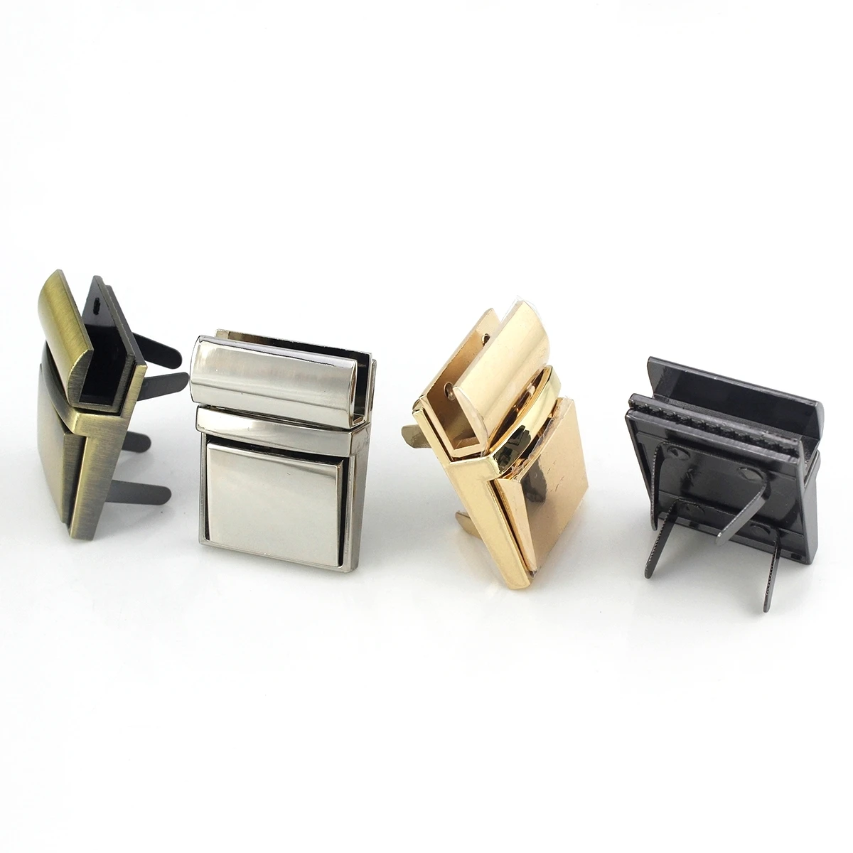 1pcs Metal Square Push Lock Turn Lock Clasp Buckle for Leather Craft Women Bag Handbag Purse DIY Hardware Accessories