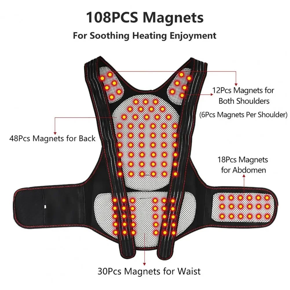 Physiotherapy Vest 108 Magnets Therapy Back Support Brace Self-heating Waistcoat Lumbar Shoulder Joint Support Belt Hiking Vest