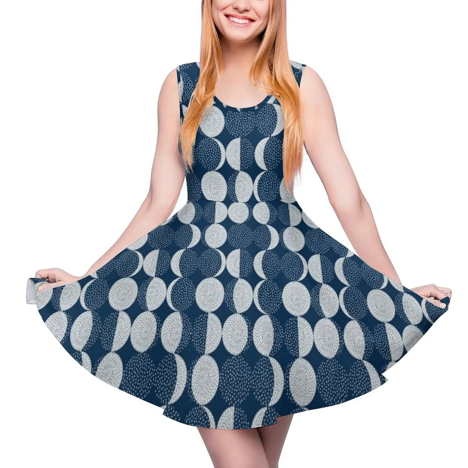 

Moon Phases / repeat pattern Sleeveless Dress party dresses women dresses for womens women clothing 2024 new arrivals