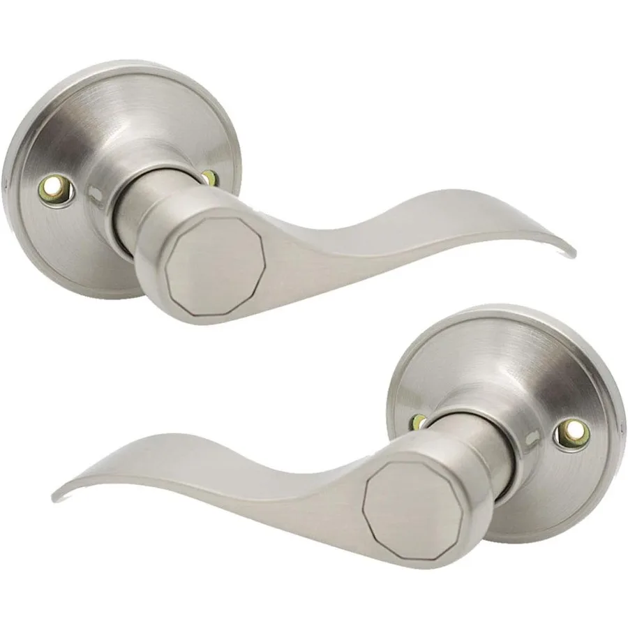 

20 шт., атласные никелевые волновые манекены, дверные рычаги без поворота, внутренние дверные ручки для домашнего и офисного использования, в комплект входят 10 левых и