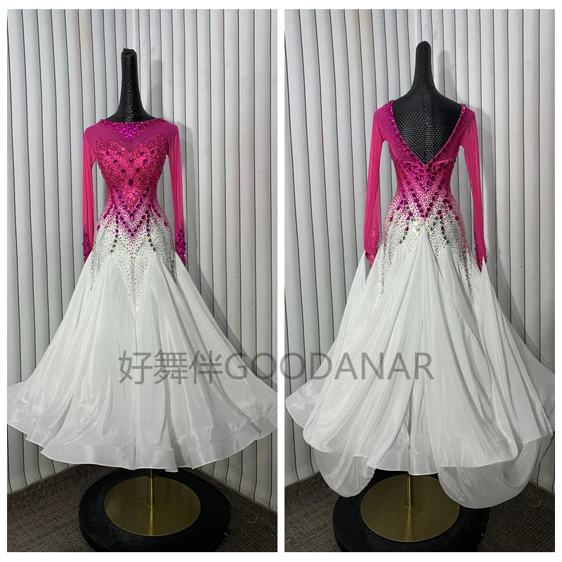 2025 new  gradient fabric Ballroom Dance Competition Dresses Dance Costumes Waltz Dress For Dancing Clothes Long sleeve