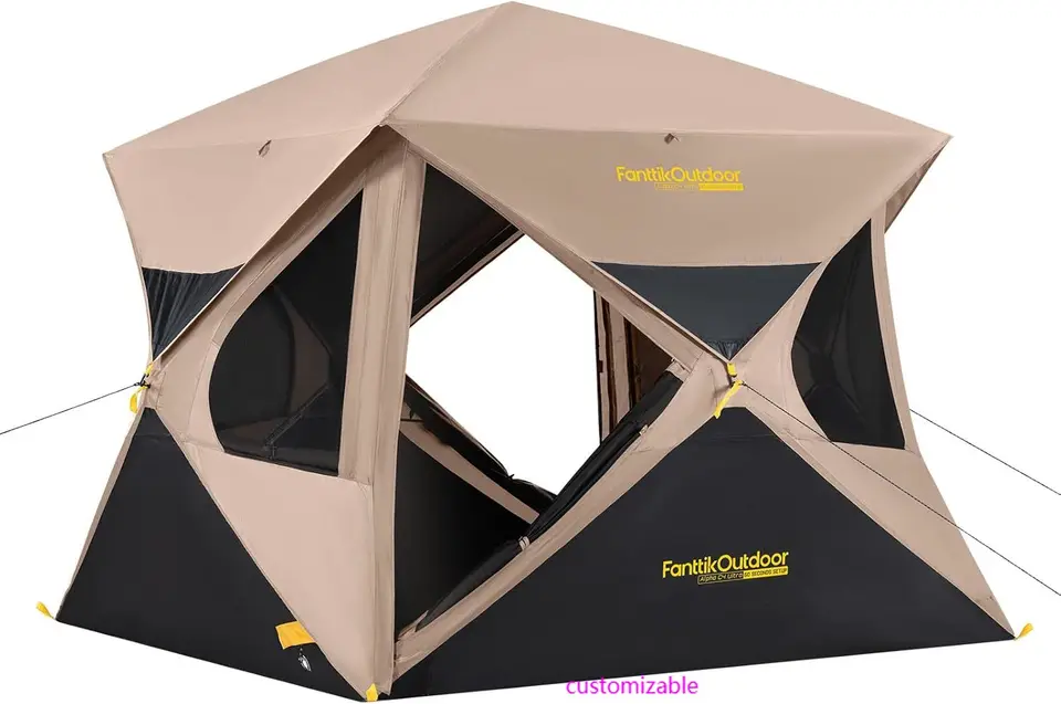 Instant 4 Person Waterproof Cabin Tent 60 Second Setup