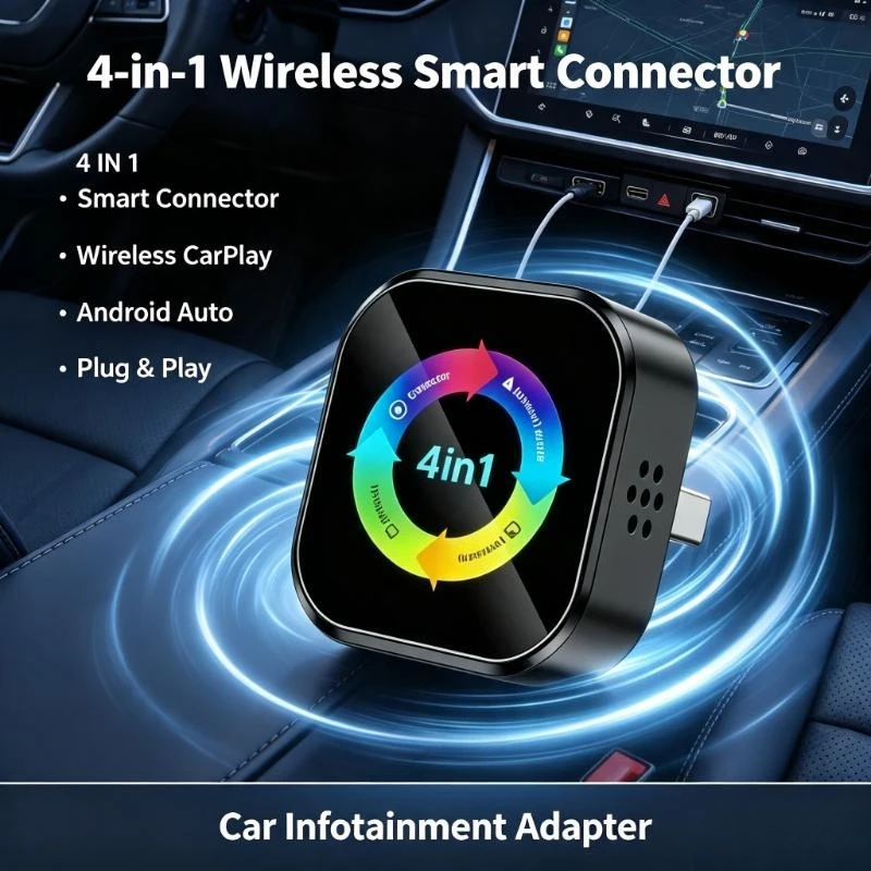 2026 Optimized Wireless Carplay Accessory Connects Dual Phone Systems For Road Trip Multimedia Entertainment Demands