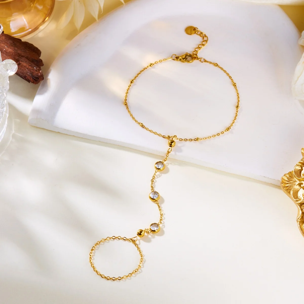 Minimalistische runde Zirkon-Fingerarmbänder aus Edelstahl für Damen und Herren, geometrischer ovaler Kristall-Blumenring, Armreif, Hochzeitsschmuck – Detail 27