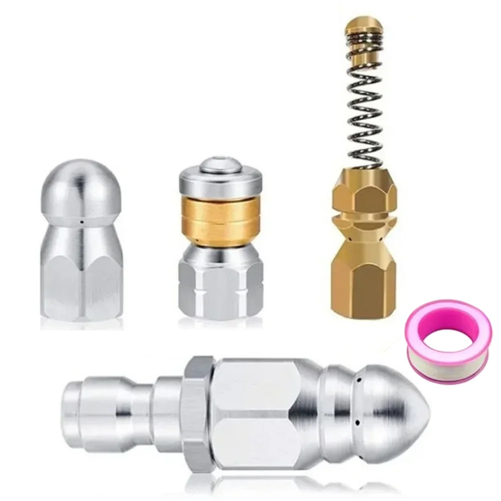 Sewer Jetter Nozzle Quick Pressure Washer Connector Multifunction Pipe Drain Washing Tools Head For Pressure Jet Drain Cleaners