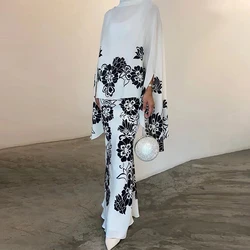 Spring Women Fashion Floral Print Party Set Casual Loose Asymmetric Commuter Outfits Vintage High Street Skirts Suits 2023 New