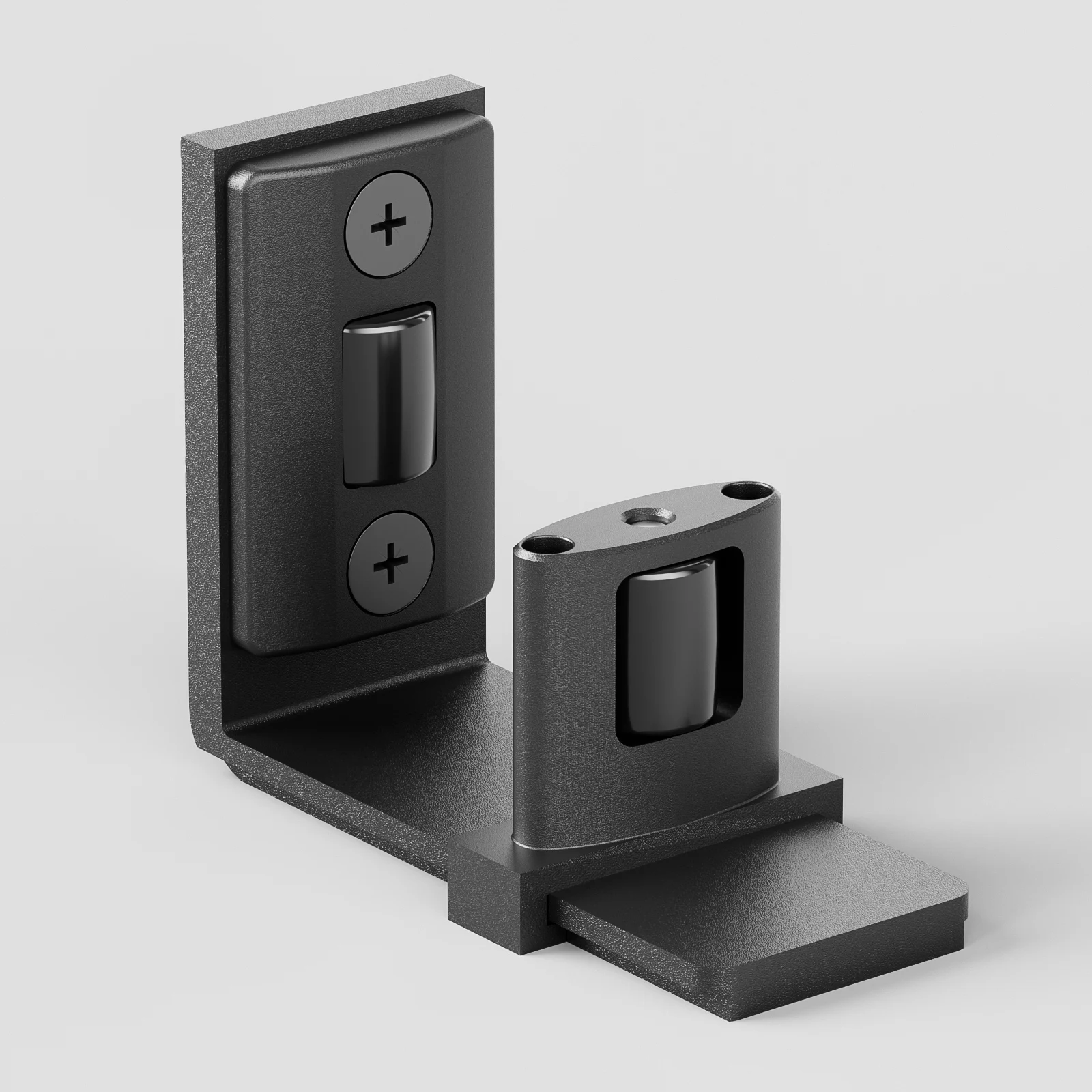 Door Floor Guide Bottom Adjustable Wall Mount Flush Sawtooth Design, Space Saving Black 1 Pack