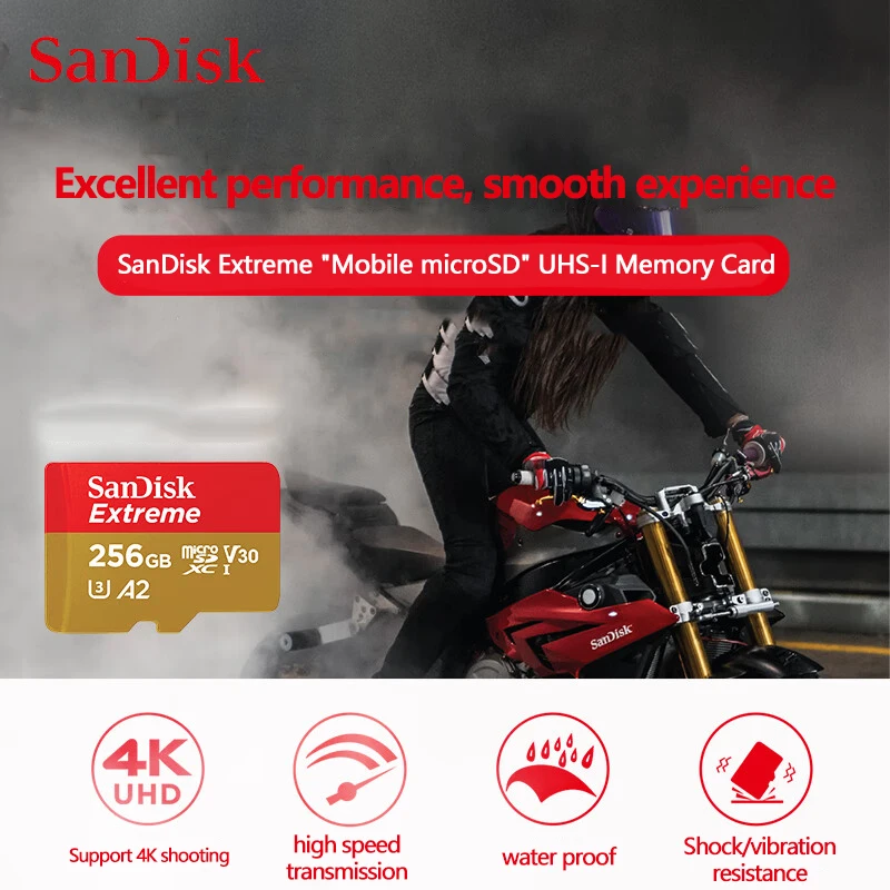 SanDisk Memory Card 64GB 32GB V30 A2 4K Micro SD Card  128GB 256GB 512GB UHS-I U3 Flashcard Microsd 1TB Class 10 Extreme SDXC