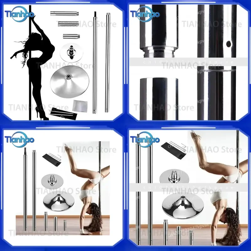 Professional Dance Pole Set for Home Gym Fitness Portable Dynamic Bike 45mm for Dancer
