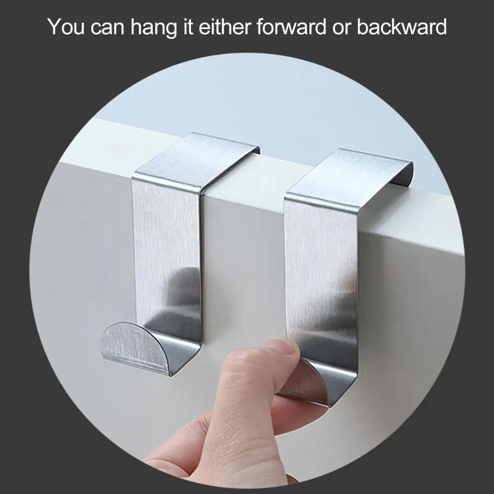 4Pcs Door Back Hooks Rustproof Anti-deform Strong Load-Bearing Coat Towel Organizer Cabinet Hanger Hooks S-hook Hanging Solution
