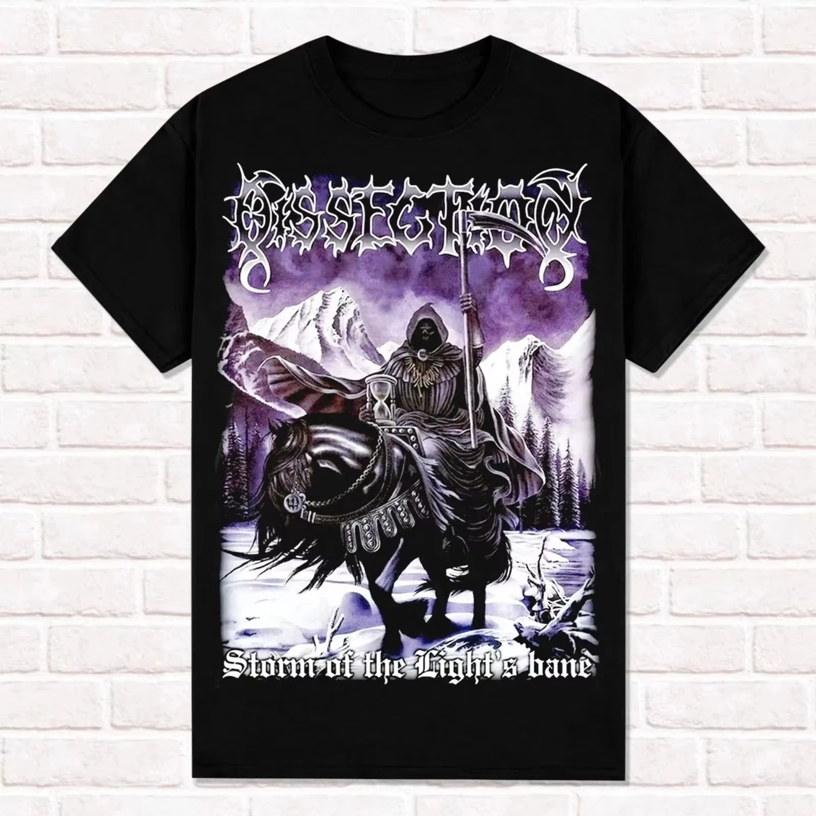 Rock Tops Storm of The Light's Bane 1995 Black Metal Death Metal Tees Dissection T-Shirt Men's and Women's High Street T Shirt