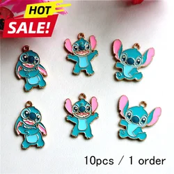 10pcs Cartoon Anime Cute Stitching Alloy Enamel Pendant Fun Popular Metal Charms DIY Necklace Bracelet Earing Keychain Accessory