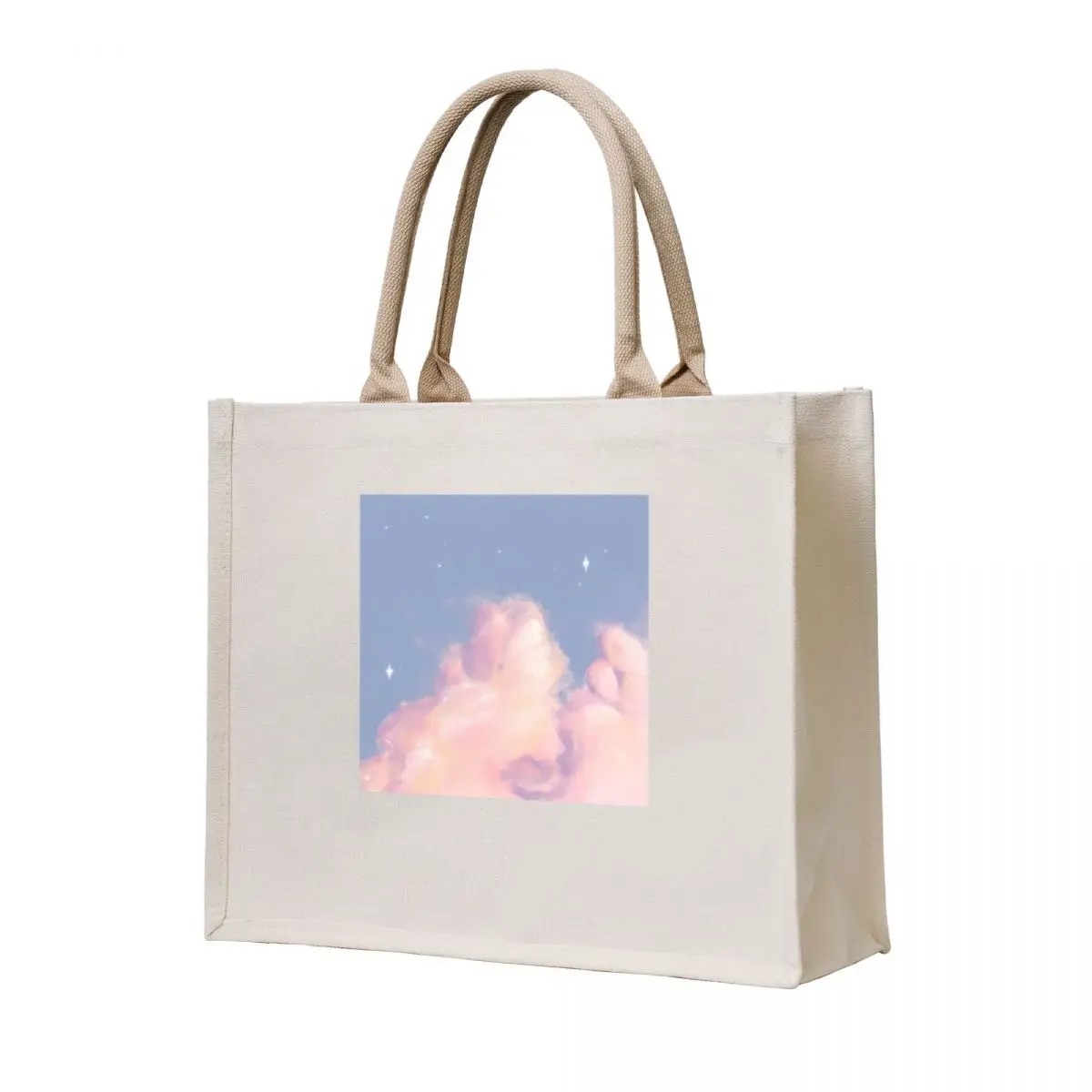 

soft aesthetic pink / orange clouds digital painting design. Tote Bag Beach bag Canvas shoulder bag shopper women