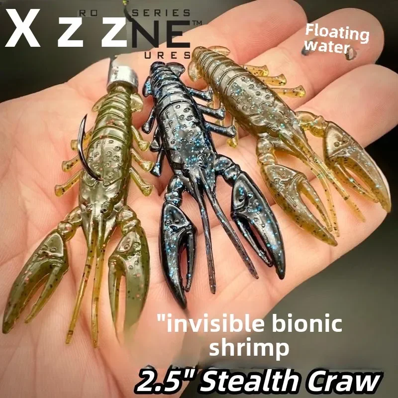 American XZone Stealth Bionic Shrimp Stealth Craw Luya Soft Bait Ned Jig Tailing Texas Fishing Group