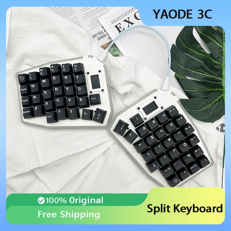 ชุดคีย์บอร์ดแบบแยกส่วน Sofle พร้อมหน้าจอ OLED แบบมีสาย DIY ปรับแต่งได้ผ่าน VIA RGB รองรับการเปลี่ยนสวิตช์แบบ Hot Swap คีย์บอร์ดเกมมิ่งแบบ Mechanical ดีไซน์ตามหลักสรีรศาสตร์ เหมาะสำหรับใช้ในสำนักงานหรือเป็นของขวัญ