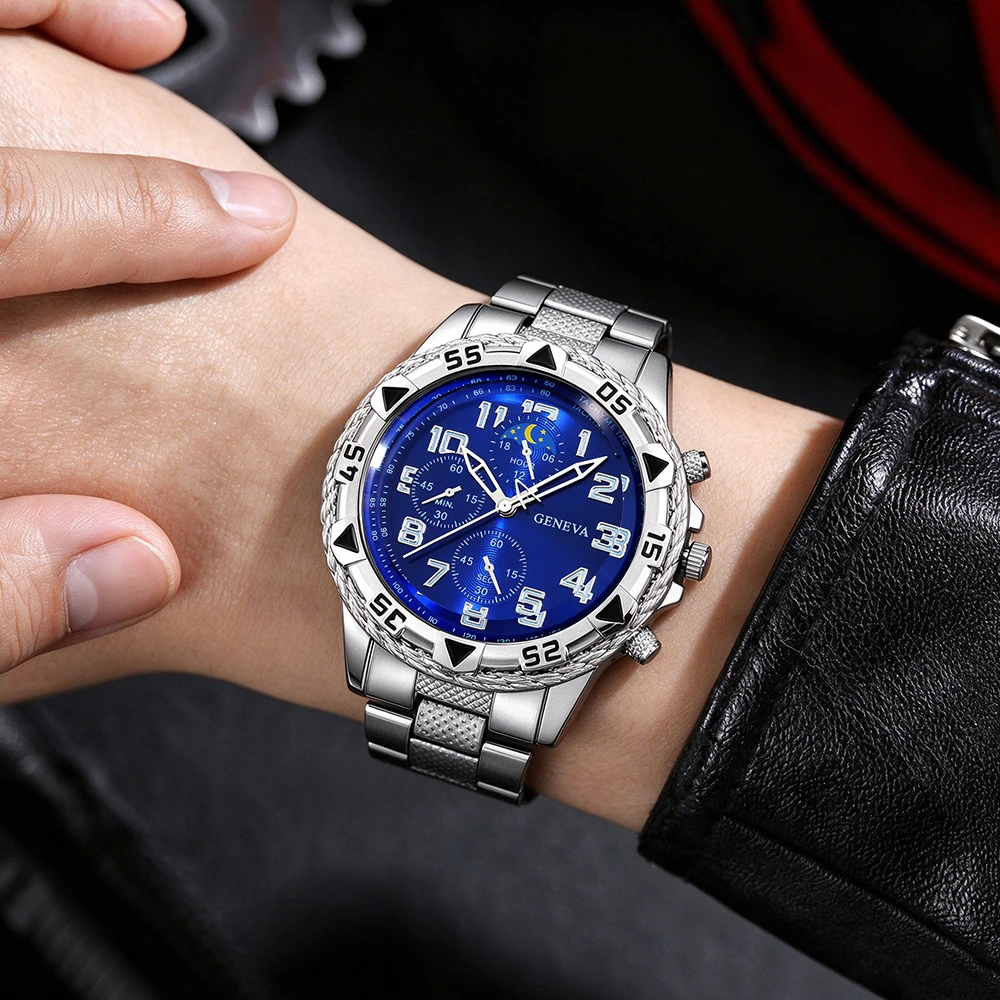 4Pcs Men's Watch Set, Suitable For Multiple Occasions, Nice Present For Ramadan, Teachers' Day, Christmas, Birthday Party