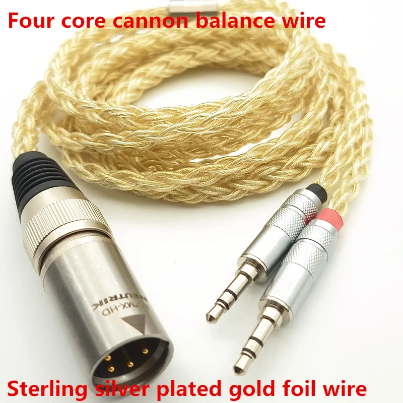 Filo di lamina d'oro placcato argento sterling HIFI OCC12 per HIFIMAN ANANDA Edition XS SUSVARA Arya filo non bilanciato a quattro core