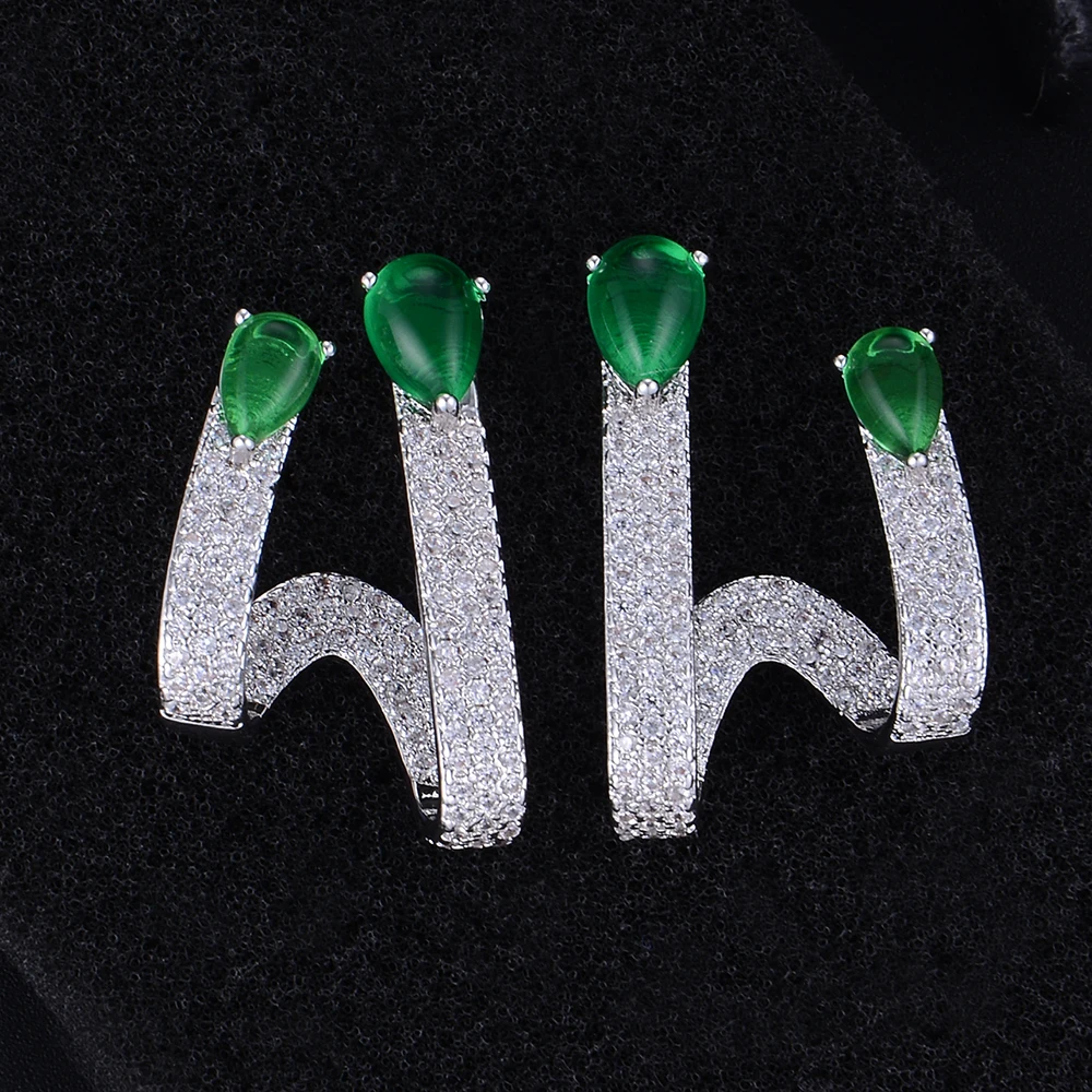 

JImbora New Women Girl Trendy Stud Earrings Brincos Bijoux W Shape Trendy Jewelry for Women Night Party High Quality Original