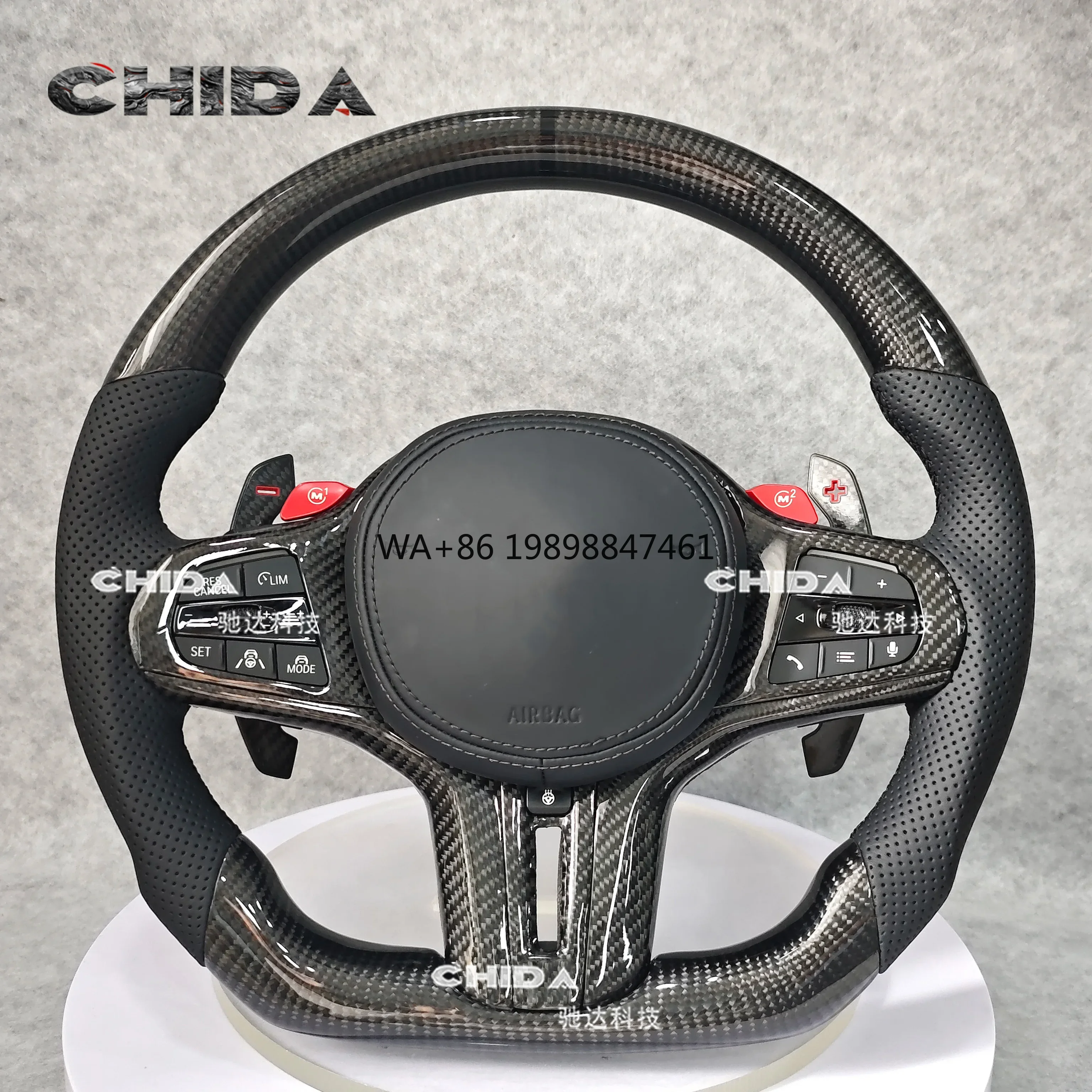 

B-M-W Custom Sport Design Style Private Leather Carbon Fiber Steering Wheel for 3 4 5 Series F30 F31 F32 F33 F34 F36 F87 F80 F82