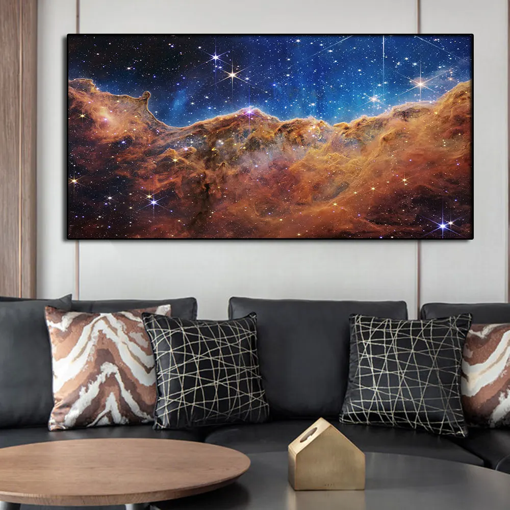 Carina Nebula Deep Field Canvas Painting Poster Art James Webb Space Telescope First Images Cosmic Cliffs For Living Room Deocr