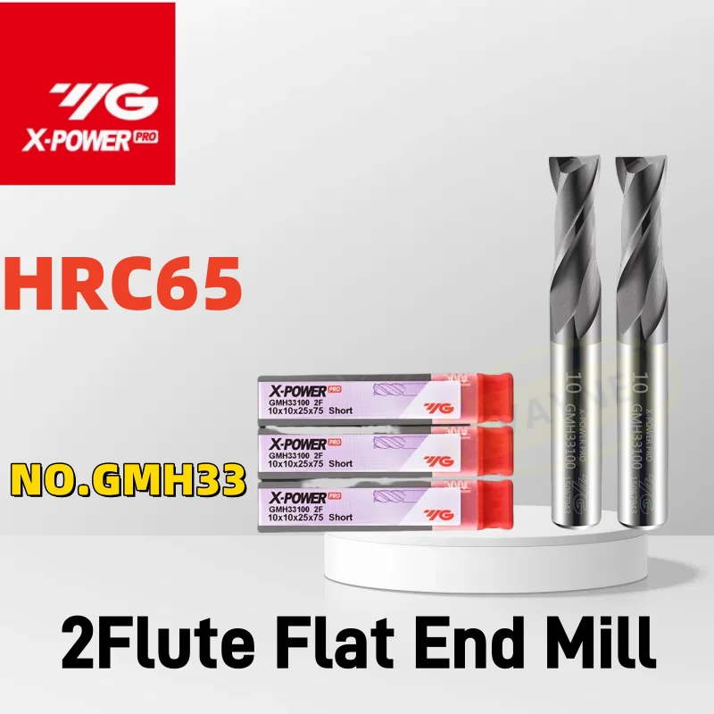 YG HRC65 GMH33 2Flute Flat End Bottom Integral Alloy Steel Stainless End Mills 1 2 2.5 3 3.5 4 5 6 7 8 10 12 16mm GMH33