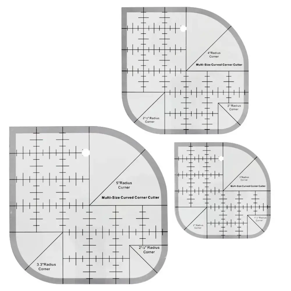 Acrylic Curved Corner Cutter Ruler Multifunction With Round Edge Sewing Quilt Ruler DIY Sewing Supplies Sewing Patchwork Ruler