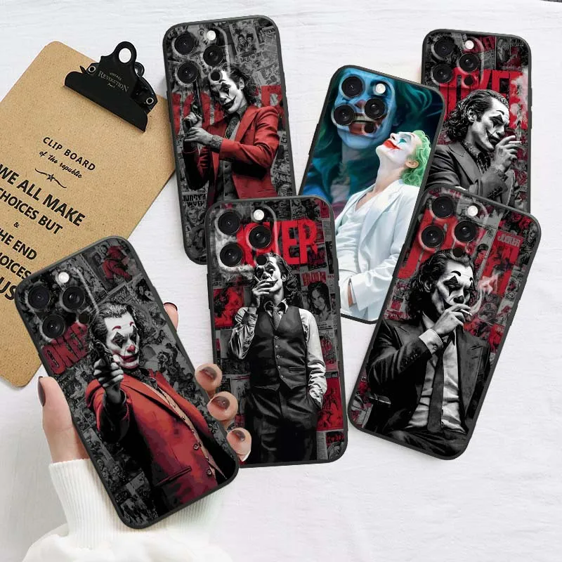 

J-Joker Art Creative Cool For Apple iPhone 17 16 16E 15 14 13 12 11 Air Pro Max Plus Black Soft Silicone Cover Phone Case
