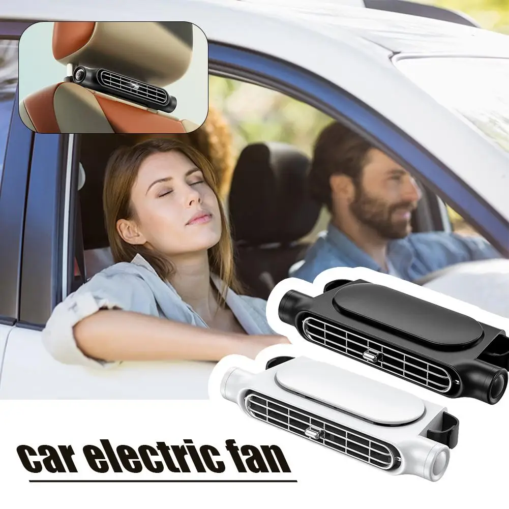 New Car Rear Seat Electric Fan Cooling Strong Wind Air Silent Accessories Interior Portable Adjustable Mini Headrest Fan Ca I1Z3