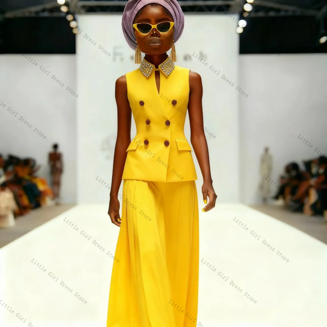 

Yellow Crystals Women Suit Skirt Set 2 Piece Blazer Prom Dress Formal Office Lady Jacket Prom Wedding Bride Coat Customized