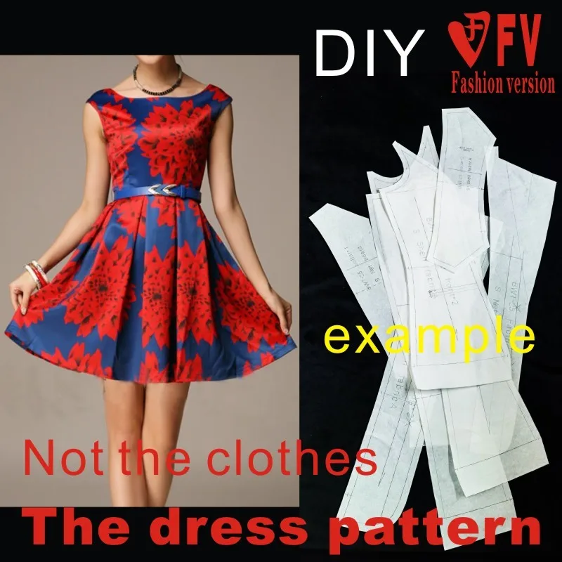 The dress Dresses Sewing Pattern cutting drawing BLQ-30