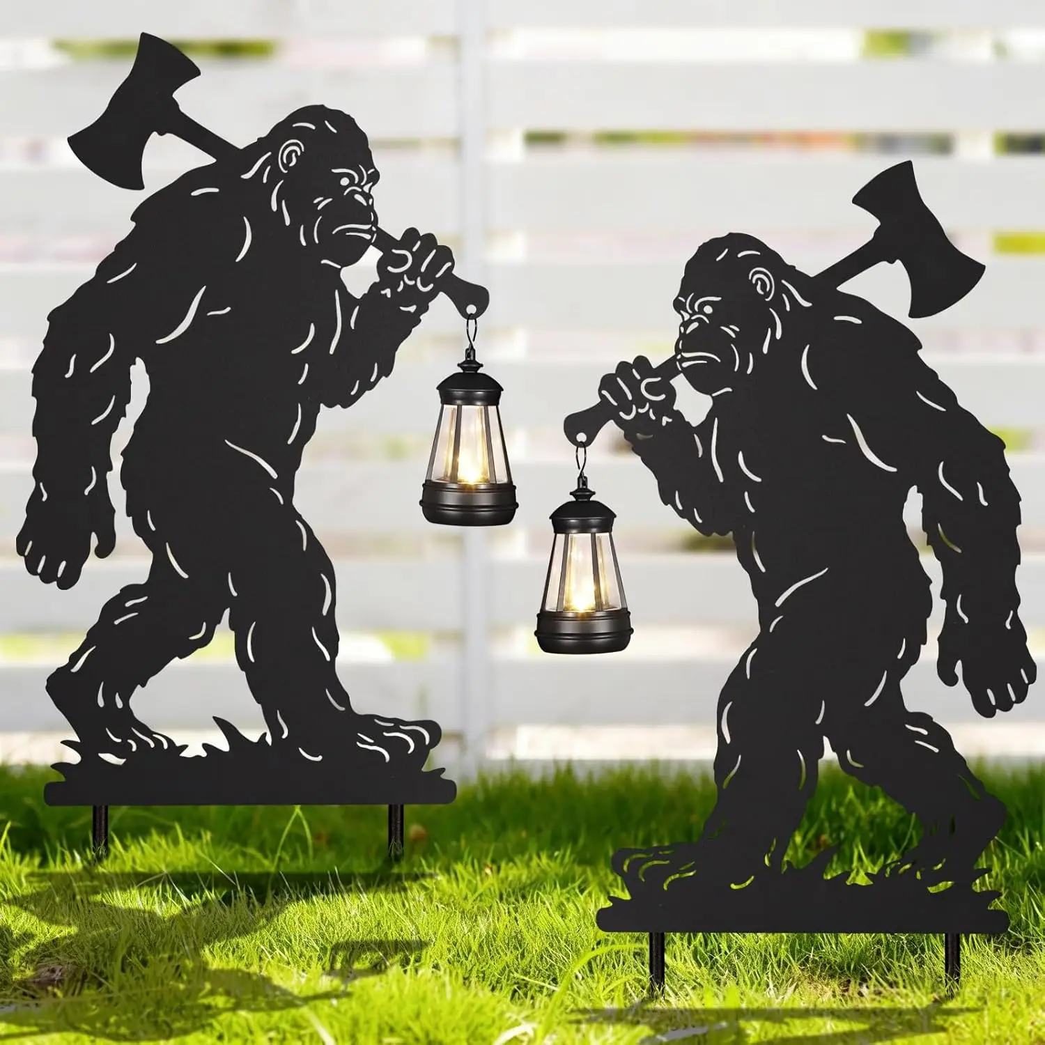 

Bigfoot Metal Garden Stakes Decorative 2Pack,Solar Lights Outdoor Garden Decor Stake,Birthday Gifts for Mom Women,Decorative Met