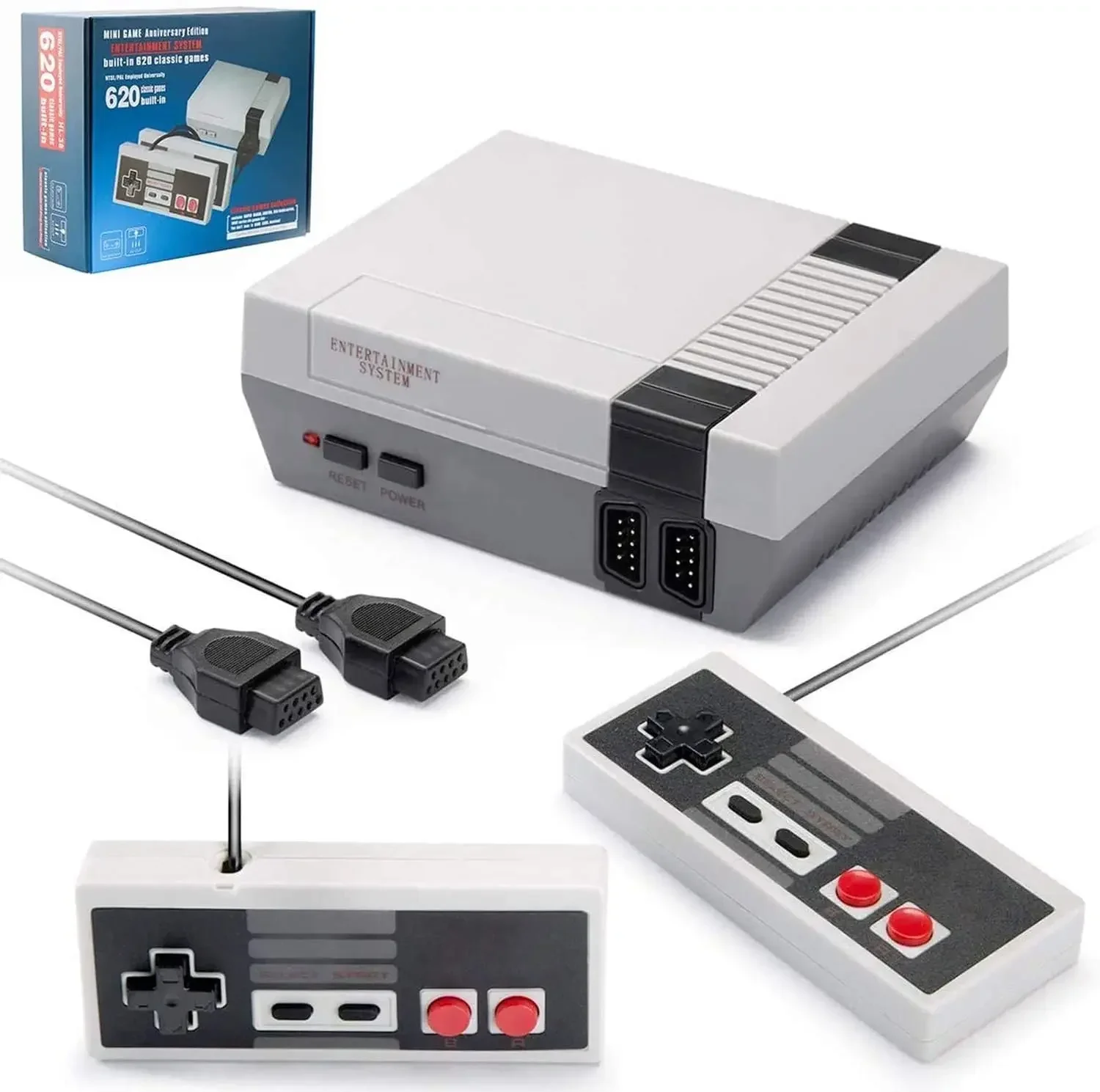 Imagem -02 - Clássico Mini Consolas de Videogame Console de Jogos Retro 620 Jogos para Nes Lidar com Jogos Saída av