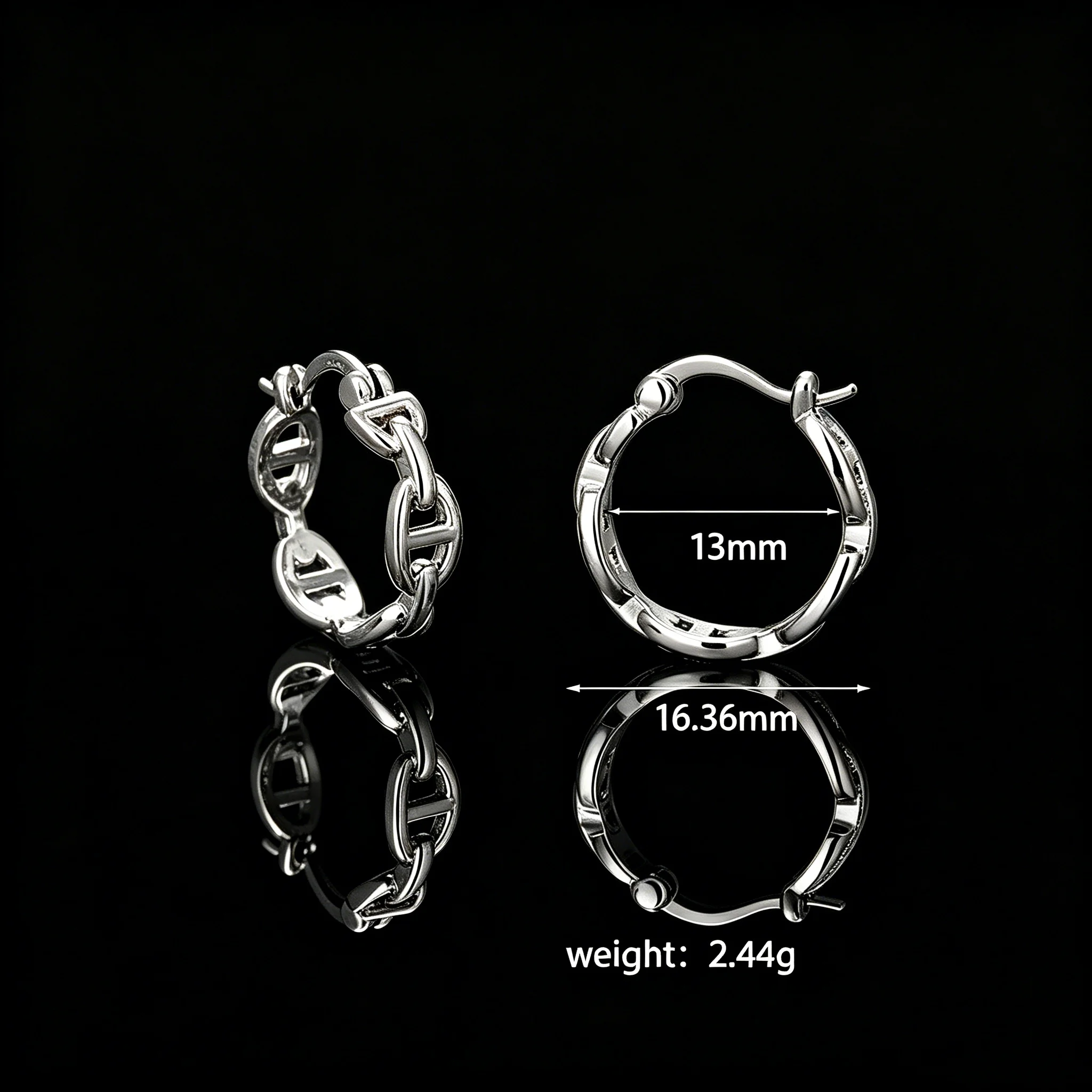 Vintage Hohle Kreis-Ohrclips S925 Silber Tägliche Ohr-Accessoires – Detail 1