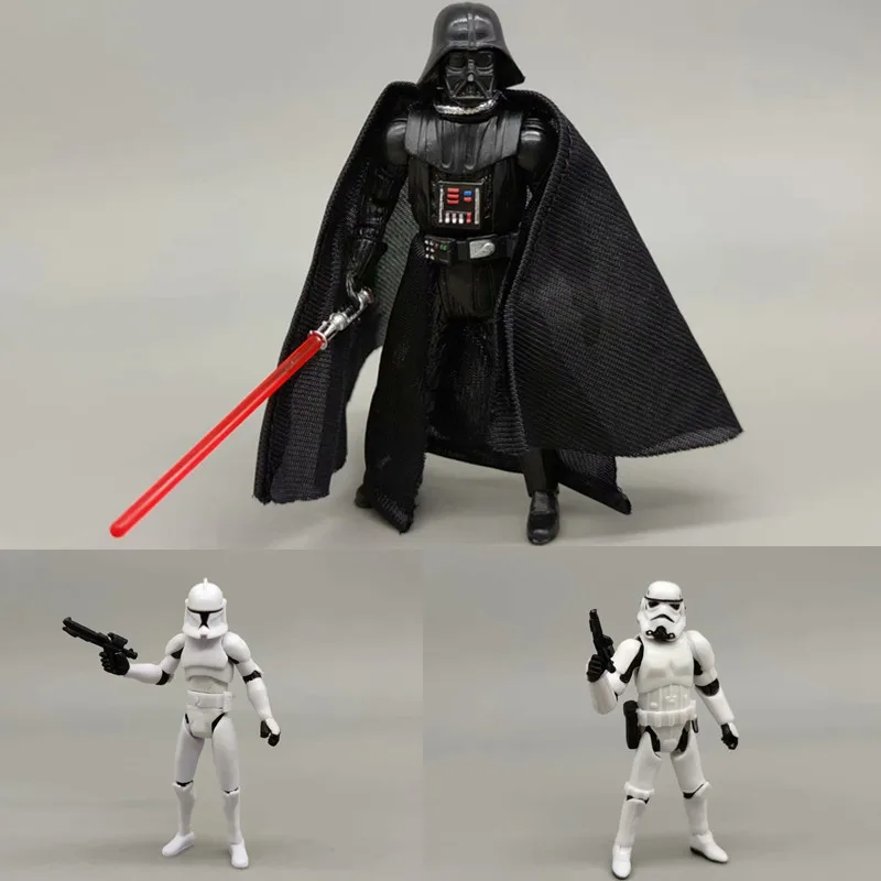 10cm Star Wars Black Knight White Soldier Clone Legion Doll Handmade Anime Action Figures Model Joint Mobile Model Gift