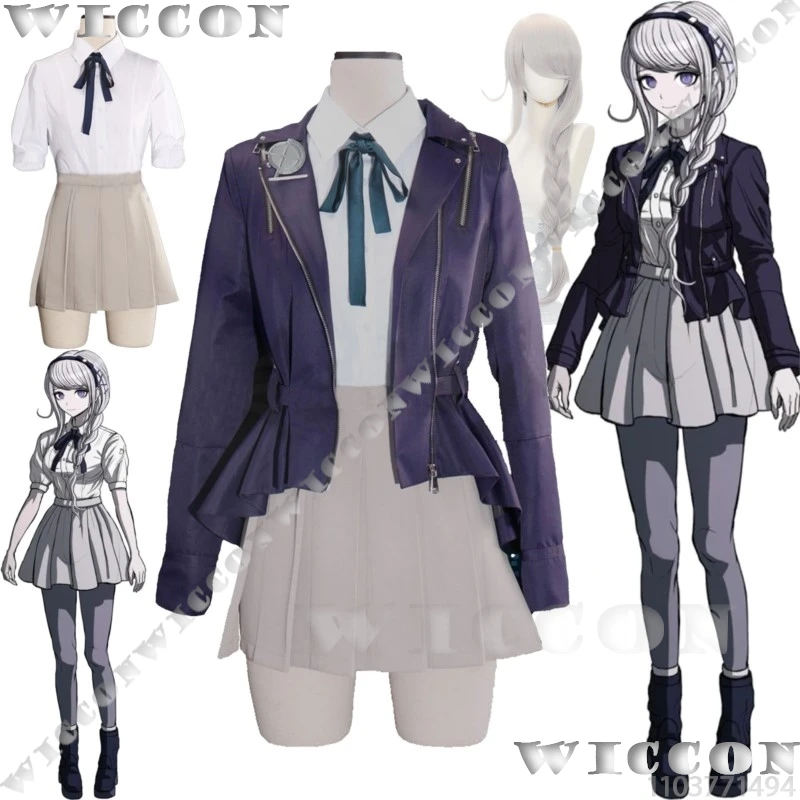 

Hundred Line Kirifuji Nozomi JK, игра для косплея, японское пальто для девочек, рубашка, юбка, повязка для волос с галстуком-бабочкой, однорядная коса, парик на Хэллоуин