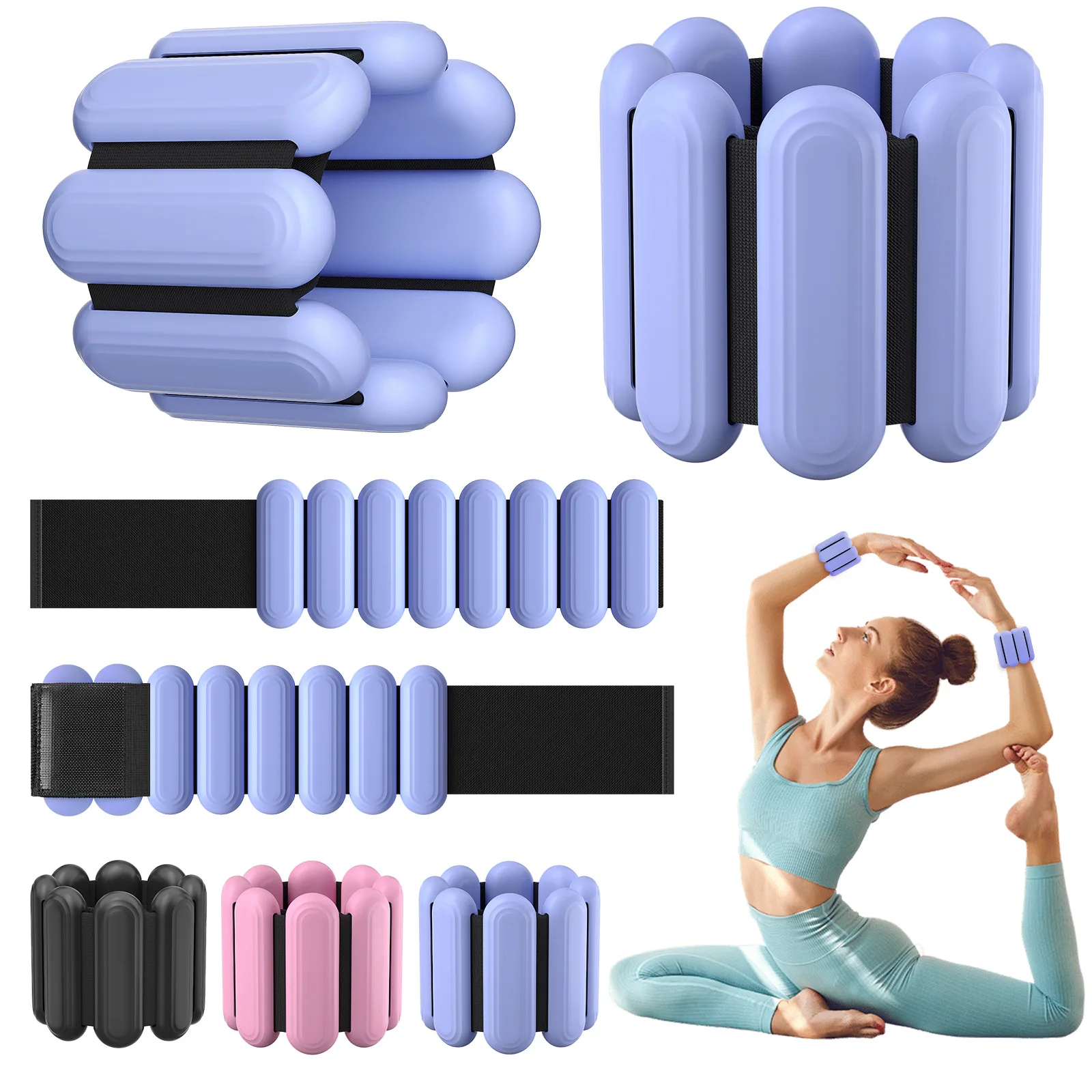 

Wrist & Ankle Weights for Women Men Adjustable Arm & Leg Weights Wearable Weighted Bracelet for Yoga Running Cardio Gym Workouts