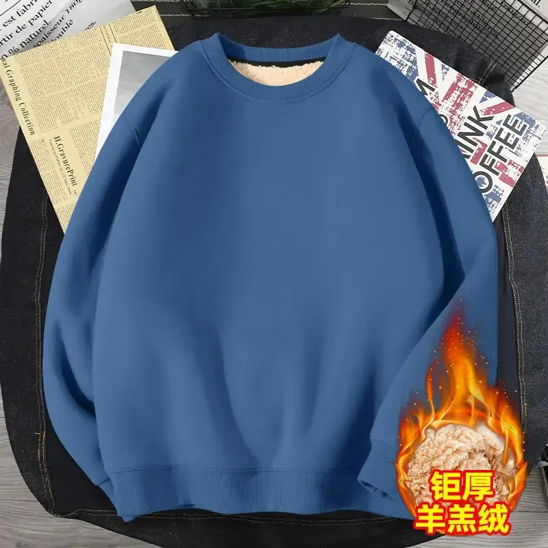 

Men's Hoodie Sweatshirt Women's Autumn Winter Fleece Pullover Fashion Casual Round Neck Sweater Coat Y2k Casual Solid Tops 후드티